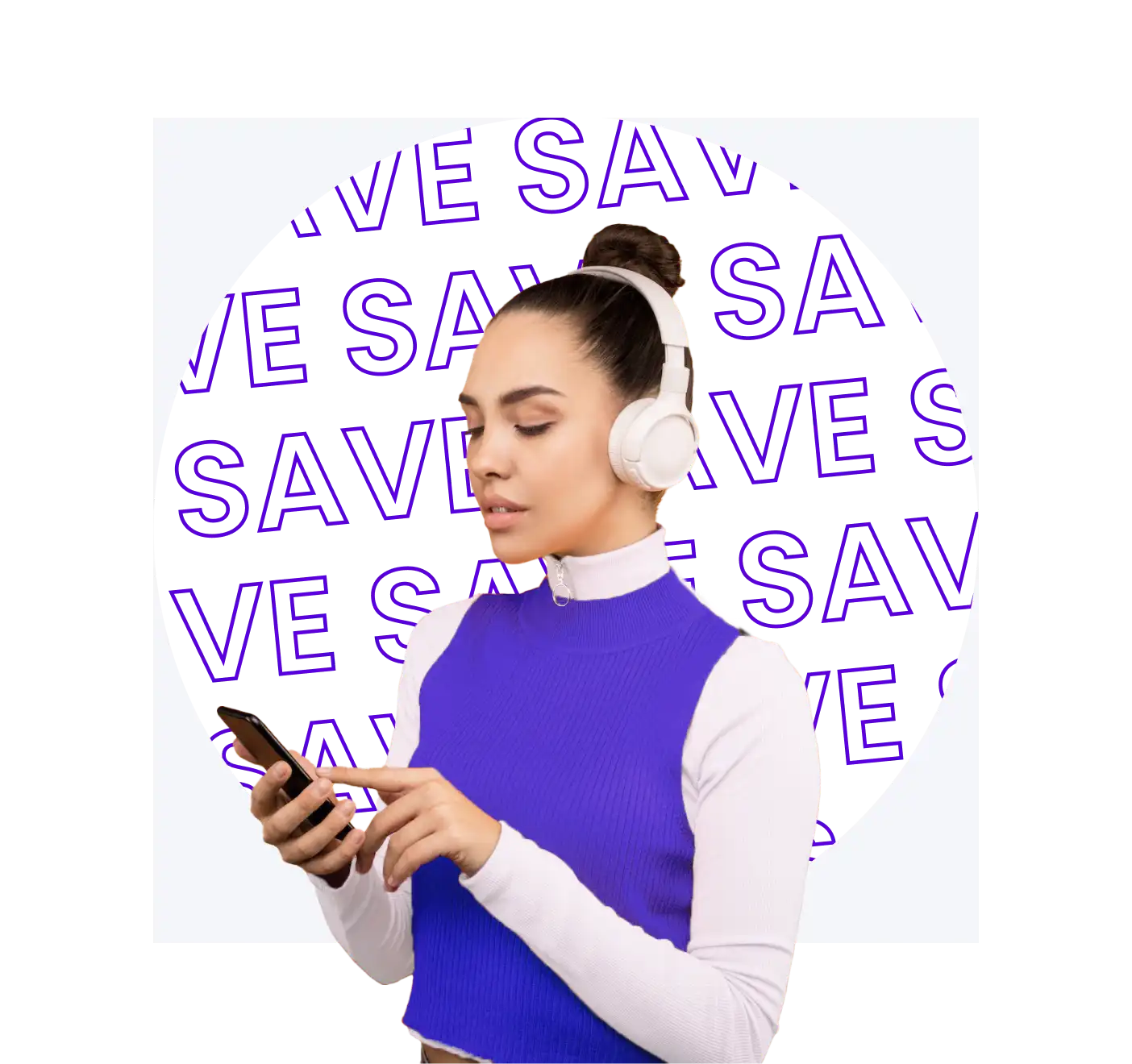 A woman using Cy Creek Bank App to create a Savings Plan